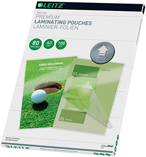 Leitz Ilam Laminierhülle ft A3, 160 Mikron (2 x 80 Mikron), 100er Pack 5 Stück