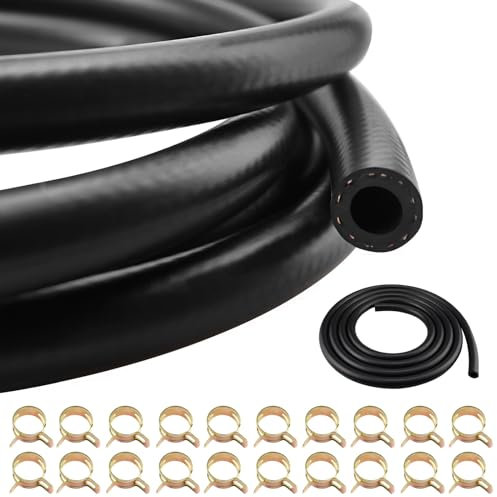 Fuel Line Hose 3m Fuel Pipe 16mm ID Fuel Hose Fuel Line Set with 20 Pieces Hose Clamps for Car Tractor Motorcycle Small Engines