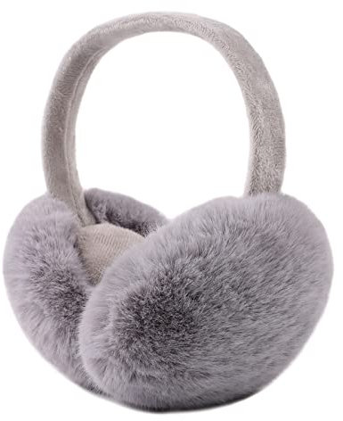 XIAOHAWANG Polaire Cache-Oreille Femme D’hiver Chaud Fille Cache Oreille en Peluche Joli Pliable Oreille Protéger (Gris)