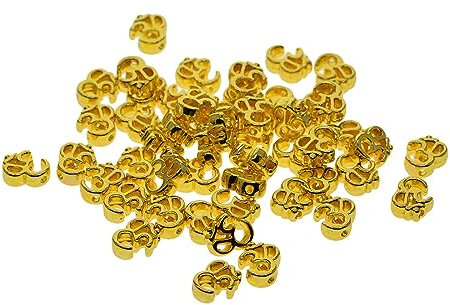 Baoblaze 50 Stück Yoga OM Spacer Perlen Charms DIY Mode Gold Armband Handwerk Schmuckherstellung Erkenntnisse Lose Perlen für Schlüsselanhänger Pullover Ketten