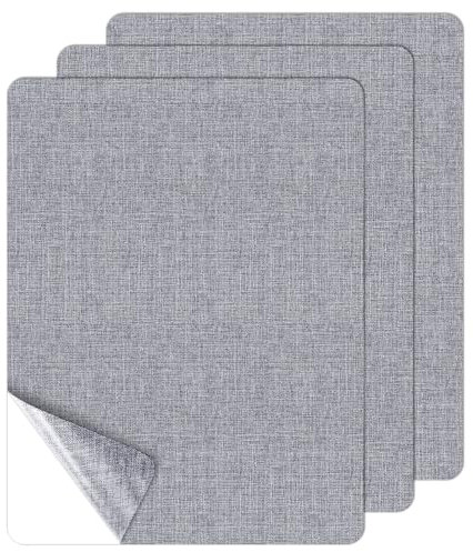 Stoff Patches Selbstklebend, 3er Flicken selbstklebend Stoff 20 X 28 cm Leinenstoff Reparatur Patches Klebeflicken für Textilien Stoffflicken für Sofas, Autositze,Vorhang, Kopfteile, Grau