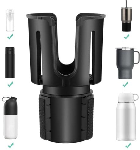 WAKERUG Car Cup Holder Expander Adjustable Drink Cup Holder Expander, Car Cup Holder Universal Car Holder Adjustable Water Bottle Holder Compatible with Most Water Bottle, Water Cup, Drinks