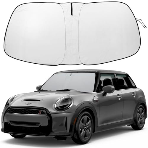 Front Windshield Sunshade fit for J2015-2024 Mini Cooper Cooper S Hardtop 4 Door Foldable Car Shade Automotive Windshield Sunshades Mini Cooper Windshield Sun Shade Keeps Your Vehicle Cool