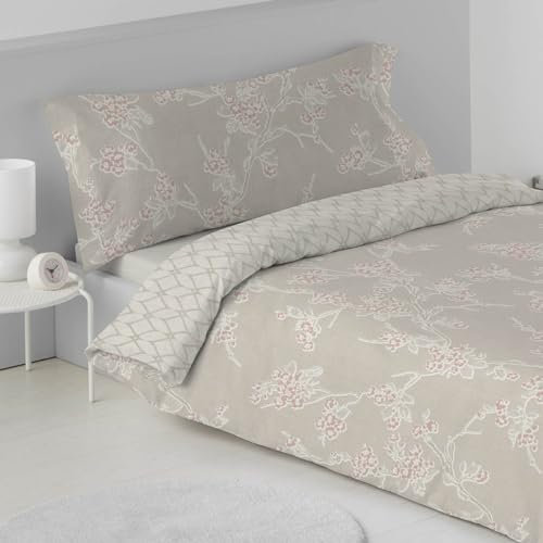 LEBENGOOD Funda Nórdica Cama 90, con 1 Fundas Almohada, Funda de Edredón 90x190/200, Estampada, Reversible, Colcha Sábana,Nordicos Invierno, Juego de Ropa Cama (Esther Lino 90)
