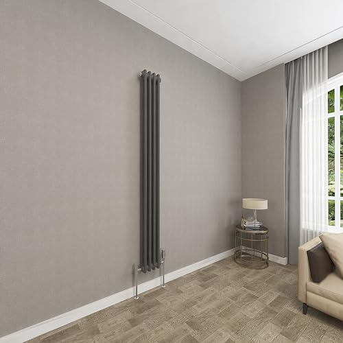 Sky bathroom 1800x200mm Vertical Anthracite Cast Iron 2 Column Radiator Traditional Upright Central Heating Radiator