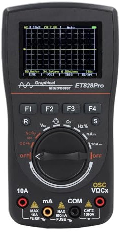 Oszilloskop-Multimeter, 2-in-1-Hand-Scope-Messgerät, Dual-Mode-Umschaltung, 50 Msps 10 MHz Bandbreite, Gleichstrom-Wechselspannungs-Stromfrequenz-Diodentest, 10 A