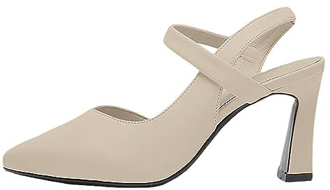 Sandalo con Tacco Donna Sandali con Tacco Largo e Plateau Slingback Sandali Donna Punta Chiusa Scarpe Donna estive con Zeppa Sandali Donna con Zeppa e Plateau Stivali Panna