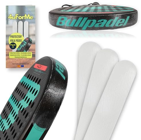 Protector Pala de Padel - Protector Pala Padel Transparente con Textura Rugosa [ Pack 2 y 3 uds ] Padel Accesorios - Protector Padel Duradero, Flexible, Ligero y Resistenten. 35 x 370 mm (2)