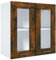 Gecheer Armoire Vitrée Suspendue Bois ingénierie, Meuble de Rangement avec 2 Compartiments et Portes, Armoire Murale de Cuisine pour Salon, Restaurant 60 x 31 x 60 cm