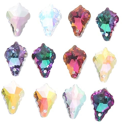 SEWACC 24stücke Ahornblatt Crystal Prismen Für Fensterdeko Garten Und Home Decor Für Kreative Projekte