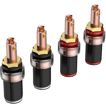 GMBYLBY 4 connettori a banana femmina, morsetti per altoparlanti, connettori a banana