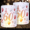 16 Windlichter Tischdeko Deko 60 Geburtstag Frauen Happy Birthday 60. Geburtstag Tischdeko für Partys, Taufen, Kommunionen, Mitzvahs Teelicht oder Kerzen Deko (Pink)