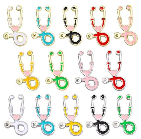 14 Stück krankenschwestern Broschen,Nurse Brooch Stethoskop Pin,Krankenschwester Arzt Pins Stethoskop Brosche Pins,Stethoskop Emaille Anstecknadel für Kleidung Taschen Dekoration