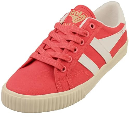 Gola Tennis Mark Cox Damen-Sneaker, Korallenrot, Koralle/gebrochenes Weiß, 7.5