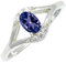 SILVERNROCK Tansanit Lab Grown Ring aus massivem 925er Sterlingsilber, Steinbandring, handgefertigt, für Herren und Damen, Schmuck ERG1243AV_66 (21.0)