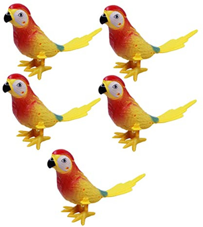 ERINGOGO 5 Piezas Mecanismo Relojería de Loro Animales de Juguete Coloridos Decoración Infantil