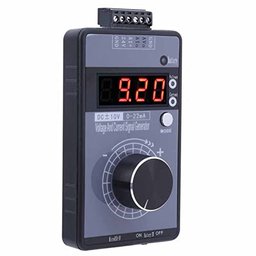 Mumusuki Generatore di Segnale di Tensione di Corrente 0-22MA DC0-10V Simulatore Analogico Generatore Digitale Portatile con 3 modalità di Alimentazione Output di Corrente di Tensione Regolabile per
