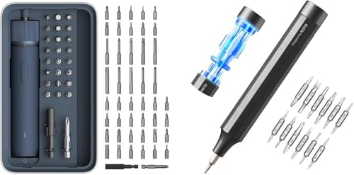 HOTO Kit Cacciavite Elettrico 3,6V con 25 Punte S2 e 24 in 1 Cacciaviti Magnetici Grigio Ardesia