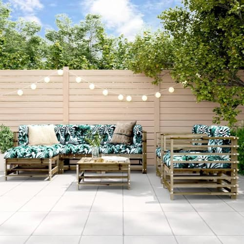 QUAHEAS 7-TLG. Garten-Lounge-Set aus imprägniertem Kiefernholz, modular, für Terrasse & Balkon, Robustes Holz-Loungeset für Outdoor-Entspannung