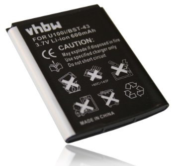 vhbw Li-Ion Akku 600mAh (3.7V) für Handy Smartphone Telefon Sony-Ericsson Mix Walkman WT13i, Txt, Txt Pro, Vulcan, Yari U100i wie BST-43.
