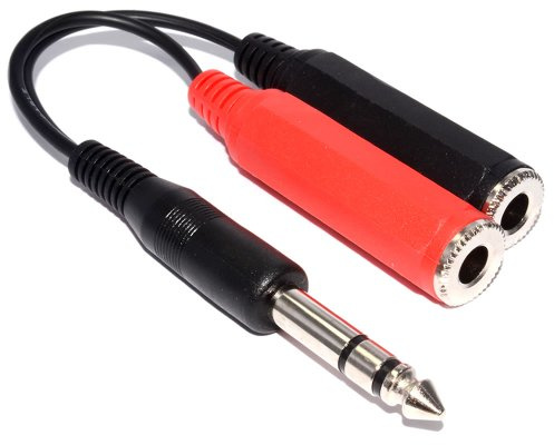 kenable 6.35mm Stereo Jack Plug to Twin 6.35mm Mono Sockets 15cm