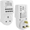 AMOS Digital Timer Plug Switch 12/24 Hour 7 Day Socket Programmable Mains LCD Display UK 3 Pin Wall Plug In Electronic AM/PM 12hr/24hr Time Clock Energy Saver Power Controller Home Security (1 Pack)