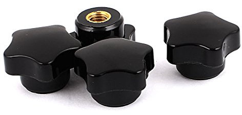 sourcing map 4 Stk Plastik Sternkkopf M8 x 32mm Durchmesser Feststellschraube Mutter Griff DE de