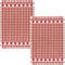 Kracht Geschirrtuch 2er-Pack Halbleinen Karo/Herz rot Größe 50x70 cm