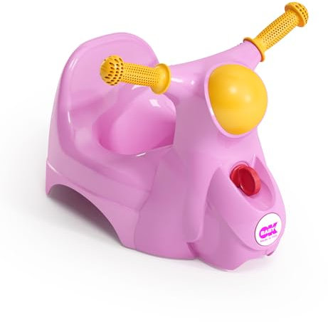 OKBABY Scooter-Töpfchen mit Lenker - Interaktive Geräusche - Weich und komfortabel - Tragbares und wiederverwendbares Töpfchen - Toilettentrainingssitz für Kleinkinder und Kinder - Rosa