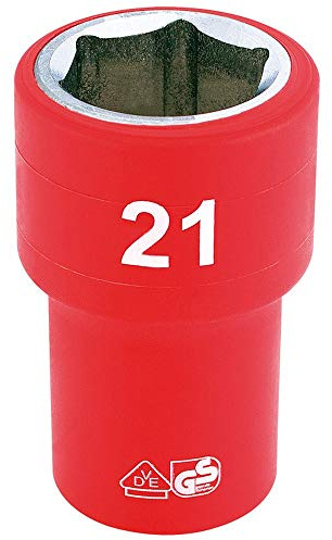 Draper Fully Insulated VDE Socket, 1/2 Sq. Dr., 21mm 31941