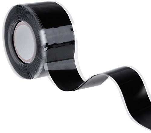 3 m Selbstverschweißendes Silikonband, Selbstklebendes Abdichtband, Silikon Tape Reparaturband, Isolierband Tape (3m x 25mm Schwarz)