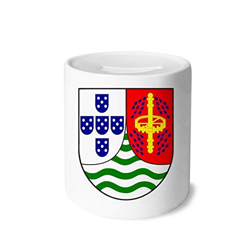 DIYthinker Sao Tome und Principe National Emblem-Geld-Kasten Sparkassen Keramik Münzfach Kinder Erwachsene 3.5 Zoll in Height, 3.1 Zoll in Duruchmesser Mehrfarbig