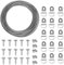 TUPARKA Ganci Appendi Quadri,Compreso 2mm x 10 m Cavo Acciaio con 10 Tubi a Crimpare 15 D-Ring Ganci Appendiabiti, Cornice e Viti per Appendi Quadri
