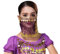 Damen Bauchtanz Tribal Gesichtsschleier Maske mit Münzen Halloween Kostüm Zubehör - Violett - Einheitsgröße