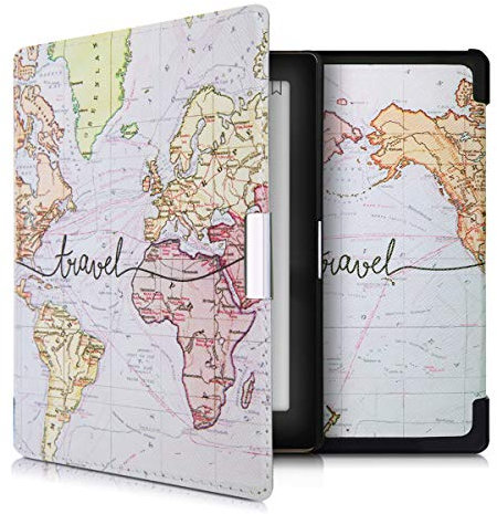 kwmobile Étui Compatible avec Kobo Aura Edition 1 Coque - Étui à Rabat magnétique Tablette eReader Similicuir - Noir-Multicolore