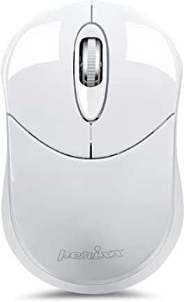 Perixx Perimice-802 Mouse Ottico Senza Fili Bluetooth per Windows, Tablet Android e PC, Bianco.