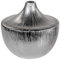 Formano Deko-Vase Stripes aus Keramik in Chrom-Optik, Rund, Höhe 19cm, 1 Stück, Silber