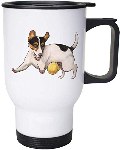 Azeeda 400ml 'Playing Jack Russell' Reusable Coffee/Travel Mug (MG00030517)