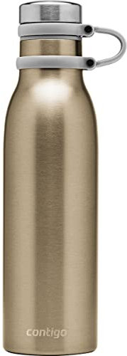 Contigo Trinkflasche Matterhorn Gold mit Thermalock Isolierung, BPA-freie Wasserflasche mit Schraubverschluss, auslaufsicher, hält Getränke bis zu 24h kalt / bis zu 10h heiß, 590 ml