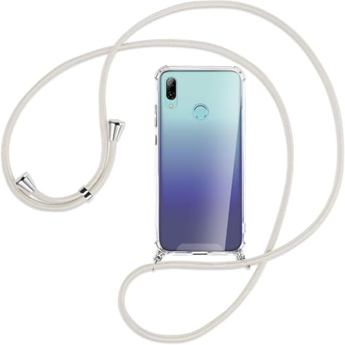 Coque Collier pour Huawei P Smart 2019/ Honor 10 Lite,Coque Transparent Silicone Housse avec Cordon de Collier Necklace Lanyard Case Étui de Téléphone avec Cordon Cover Anti-Rayures,Argent