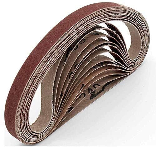 Lot de 12 bandes abrasives en tissu - 13 x 457 mm - Grain 40 - Pour lime électrique Black&Decker® - Papier abrasif