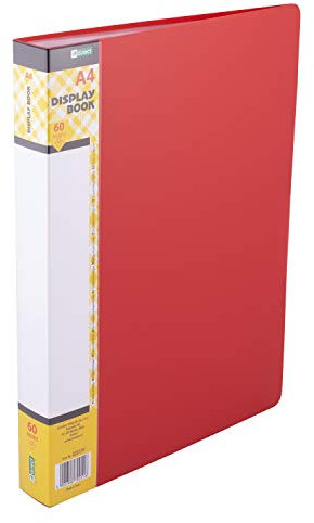 D.RECT Sichtbuch PP A4 | 60 Hüllen | Sichtmappe | Solid | Präsentationsordner | Angebotsmappen |Rot