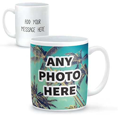 Thoughtful Gifts Personalised One Photo Mug with Custom Message Coffee Cup – Dishwasher Safe – Ideal for Birthdays, Christmas & Special Occasions