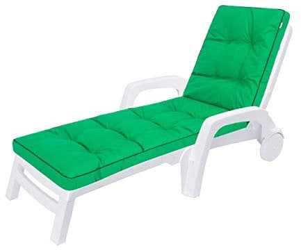 HOBBYGARDEN Auflagen für Deckchair, Liegenauflage, Gartenliege Auflage 201x55x8 cm Bequeme Polsterauflage für Sonnenliege, Liegestuhl, Kissen in Grün
