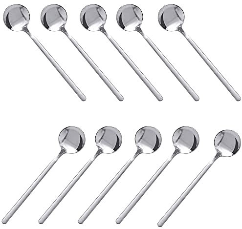 Acier Inoxydable Cuillères,10 Pcs Acier Inoxydable Petites Cuillères, Cuillères à Thé, Uillère à Dessert, Cuillères à Condiments, Pour thé, Desserts, Gâteaux, Entrées, Expresso, Glace