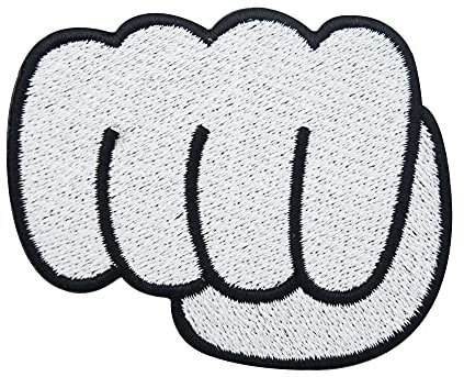 Finally Home Weiße Cartoon Hand Faust Patch zum Aufbügeln | Comic Patches, Manga Bügelbild, Retro Aufbügler, Maus Aufnäher