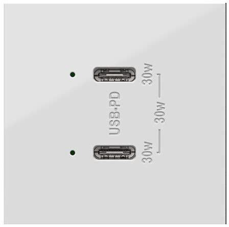 Legrand adorne Ultra-Fast Plus Power Delivery Prise USB Type-C/C Sans plaque murale Blanc