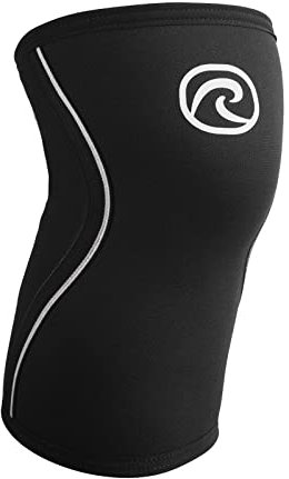 Rehband Kniebandage für Kraftsport & Fitness - Kniebandage 7mm Neopren, flexibel & rutschfest, Knee Sleeve für Männer & Damen, Farbe:Schwarz, Größe:M