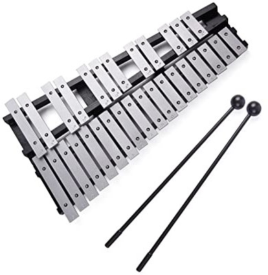 Btuty Faltbares Glockenspiel mit 30 Tönen, Xylophon, Holzrahmen, Aluminiumstäbe, pädagogisches Percussion-Musikinstrument, Geschenk