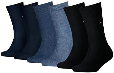 Tommy Hilfiger Kinder Socken ECOM 6er Pack 78% Baumwolle 23-26 27-30 31-34 35-38 39-42, Größe:23-26, Farbe:Black/Jeans/Midnight Blue 002
